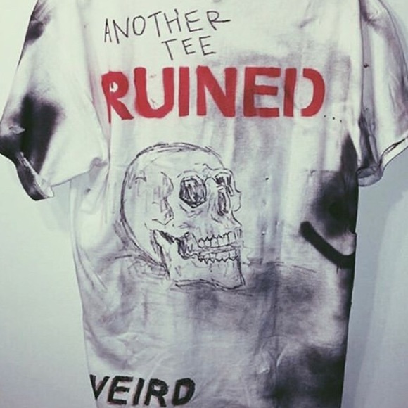 CUSTOM 1 OF 1 “RUINED” ACNE WHITE TEE - Picture 2 of 2